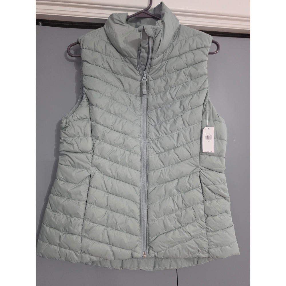 Old Navy Puffer Vest Women Small Sage Green New Quilted Full Zip 401181-02-1